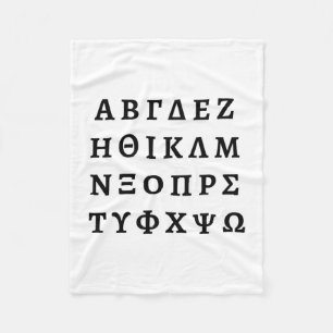 Die griechische Alphabet Fleecedecke