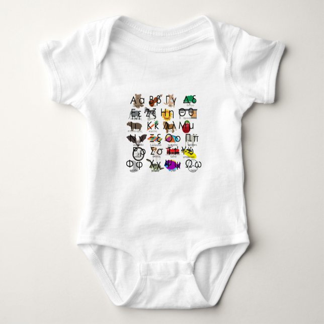 Die griechischen Alphabeten schreiben Worte & Bild Baby Strampler (Vorderseite)