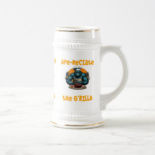 Die G'rilla Master GRILLEN Griller Fun Pun schätze Bierglas