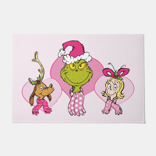 Die Grinch-Crew im rosa Valentinsporträt Fußmatte (Vorderseite)