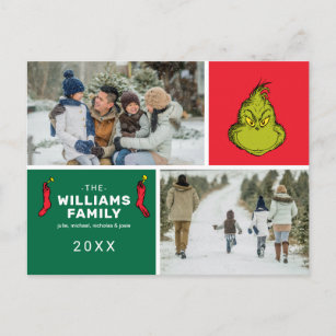 Die Grinch Weihnachtsfamilie Foto Collage Feiertagspostkarte