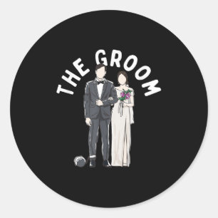 Die Groom-Bachelor-Gruppe Hochzeitsvorschlage Par Runder Aufkleber