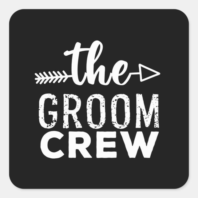 Die Groom-Crew weiß Quadratischer Aufkleber (Vorderseite)