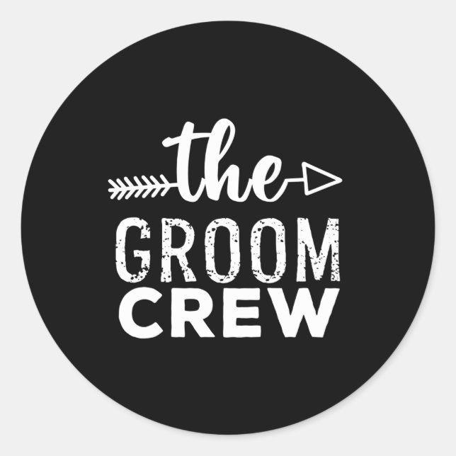 Die Groom-Crew weiß Runder Aufkleber (Vorderseite)