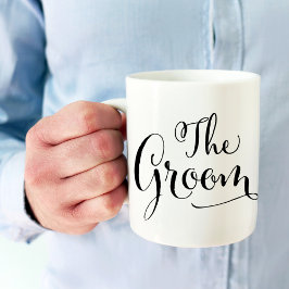 Die Groom Elegant Black Script schreiben Hochzeit Kaffeetasse