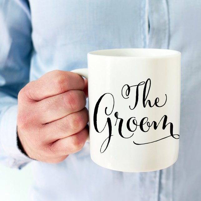 Die Groom Elegant Black Script schreiben Hochzeit Kaffeetasse (Von Creator hochgeladen)