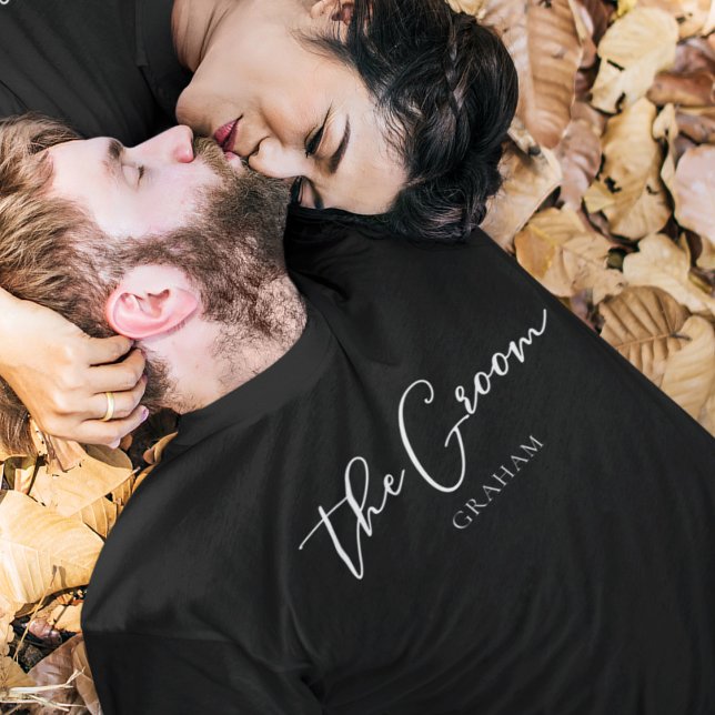 Die Groom Personalisiert Chic Moderne Bachelor Par T-Shirt (Von Creator hochgeladen)