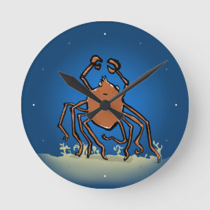 die groovige Meeres-Spinne Runde Wanduhr