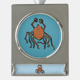 die groovy Seespinne Banner-Ornament Silber