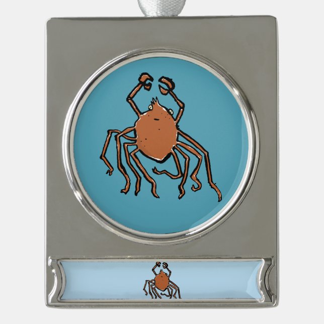 die groovy Seespinne Banner-Ornament Silber (Vorderseite)
