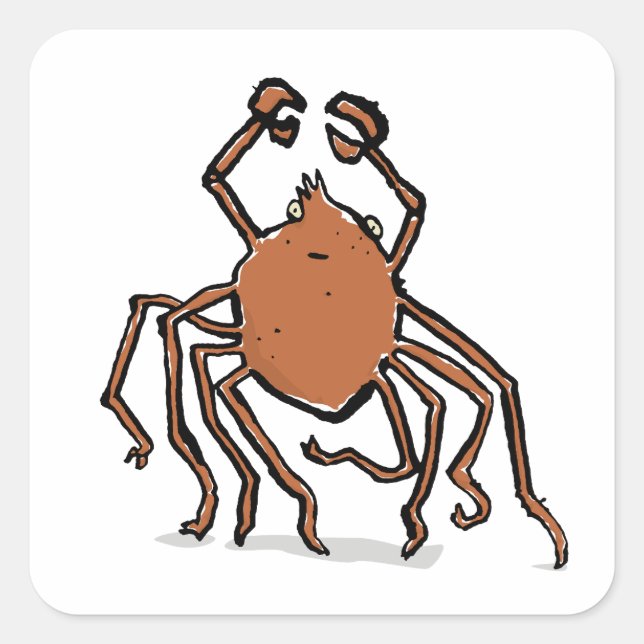 die groovy Seespinne Quadratischer Aufkleber (Vorderseite)