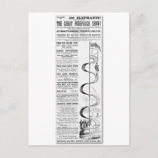 Die großartige Show-Werbung Postkarte (Vorderseite)