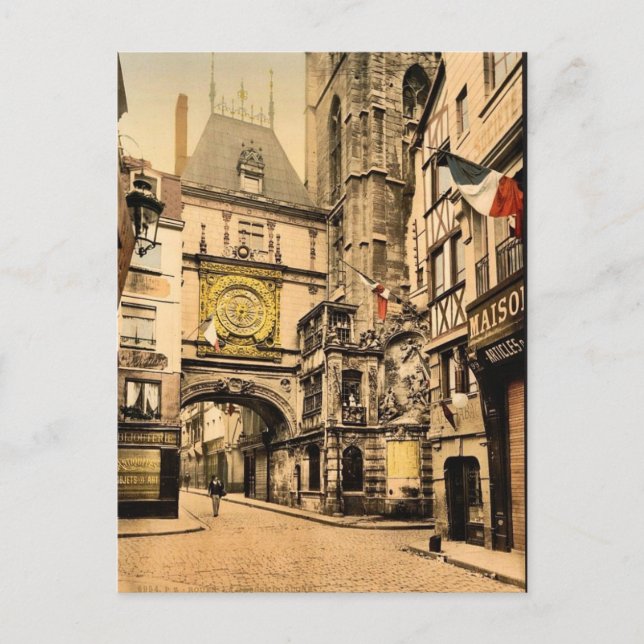 Die großartige Uhr, Rouen, Frankreich Vintag Fotoc Postkarte (Vorderseite)
