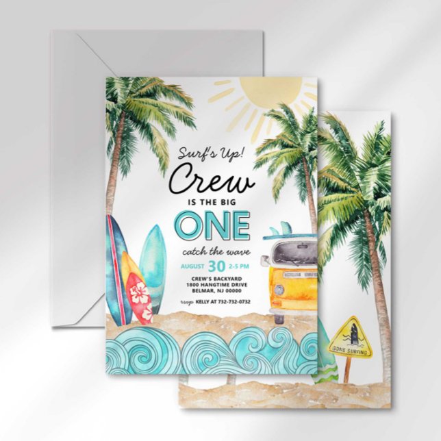 Die große 1-Surf-Geburtstagseinladung Einladung (Von Creator hochgeladen)