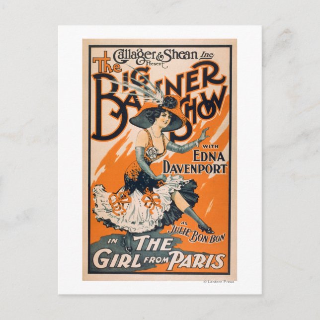 Die große Banner-Show "Das Mädchen aus Paris" Postkarte (Vorderseite)