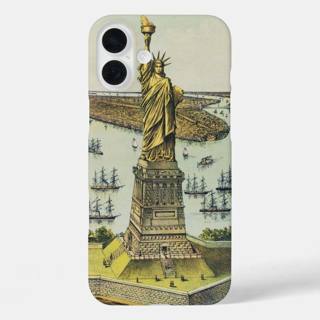 Die große Bartholdi-Statue, Freiheitsstatue iPhone 16 Plus Hülle (Rückseite)