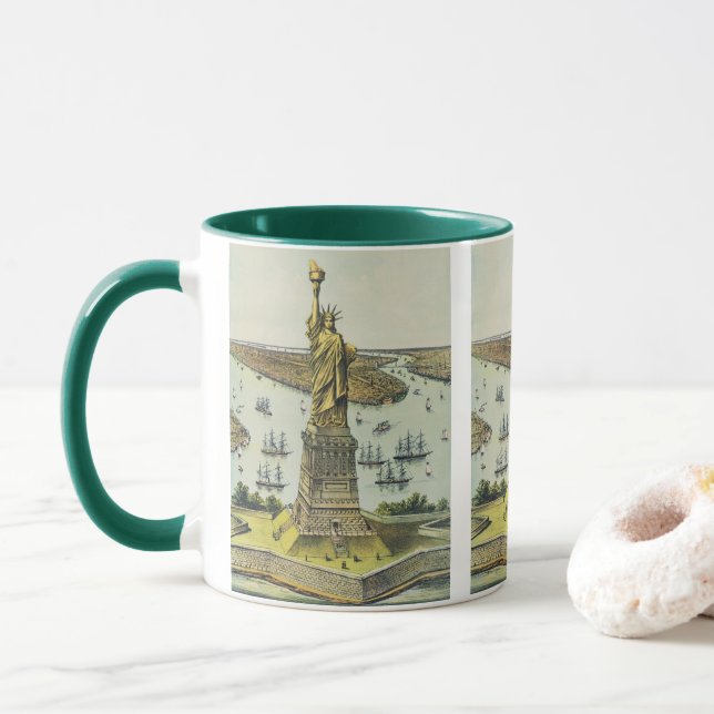 Die große Bartholdi-Statue, Freiheitsstatue Tasse (Mit Donut)