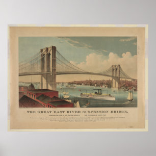 Die große East River Hängebrücke - New York Poster