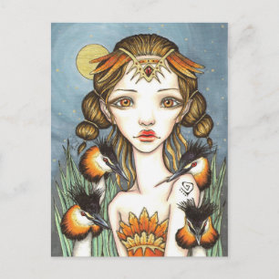 Die große, erschaffene Grebe-Königin Postkarte