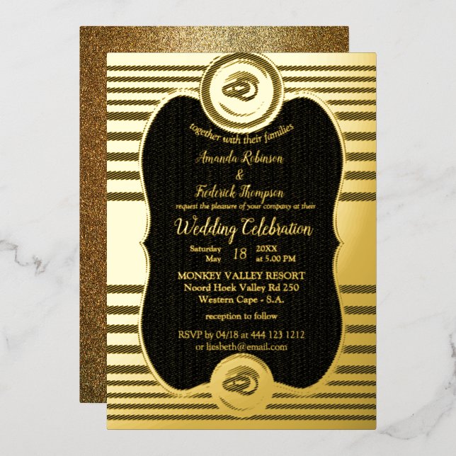 Die große Gatsby-Inspiration Folieneinladung (Vorderseite/Rückseite)