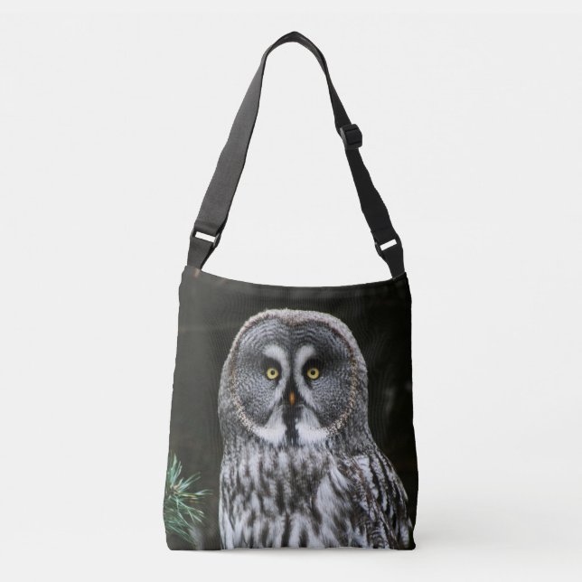 Die große graue Owl-Kbcnm Tragetaschen Mit Langen Trägern (Vorderseite)