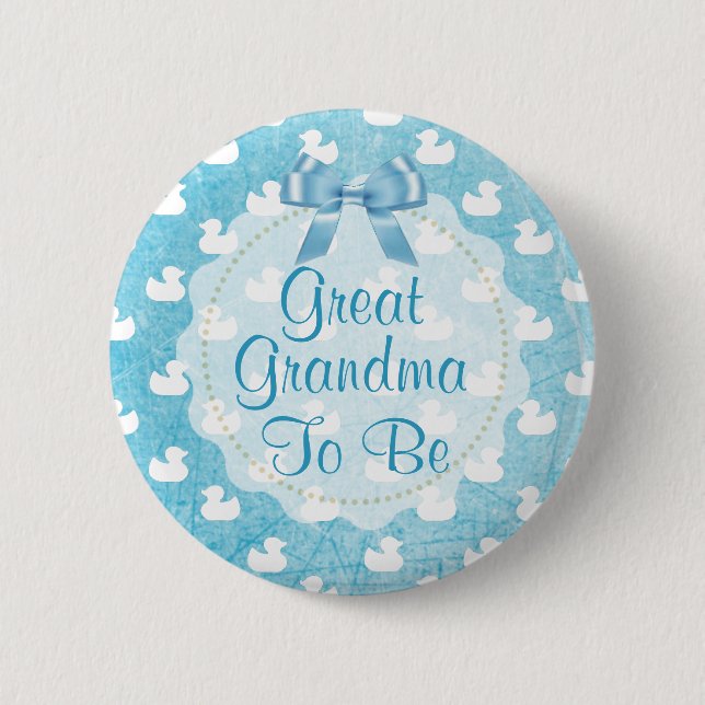 Die große Großmutter, zum blaue Gummientlein zu Button (Vorderseite)