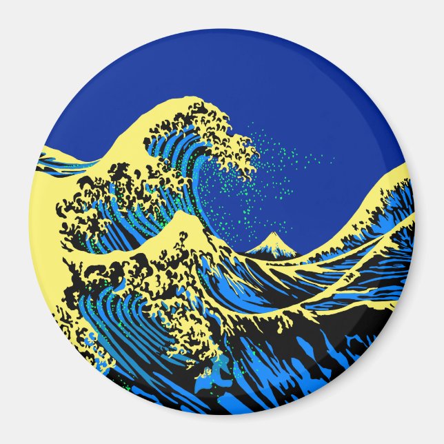 Die große Hokusai-Welle im Pop Art Deco Magnet (Vorne)
