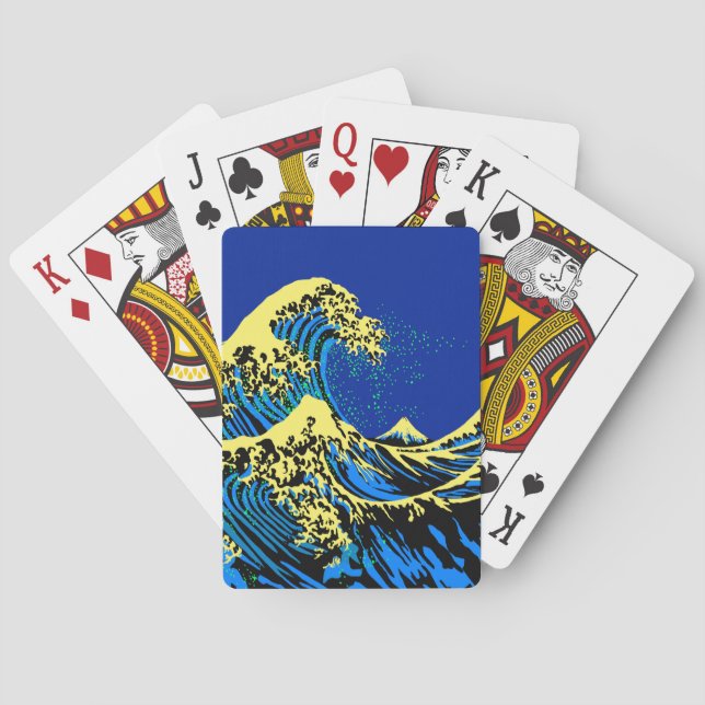 Die große Hokusai-Welle im Pop Art Deco Spielkarten (Rückseite)