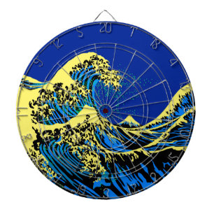 Die große Hokusai Welle im Pop-Kunst-Art-Akzent Dartscheibe
