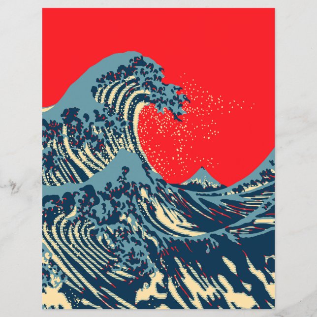 Die große Hokusai-Welle im Stil der Hope Art Flyer (Vorne)