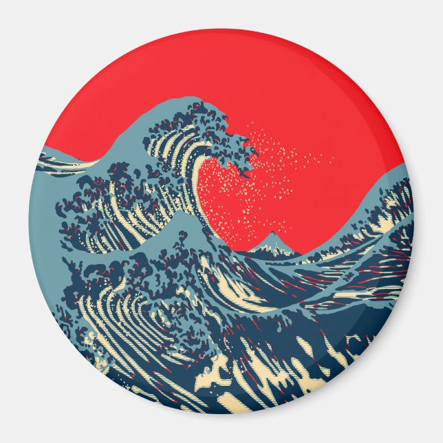 Die große Hokusai-Welle im Stil der Hope Art Magnet (Vorne)