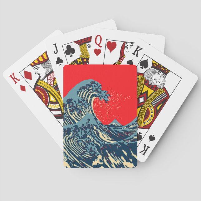Die große Hokusai-Welle im Stil der Hope Art Spielkarten (Rückseite)