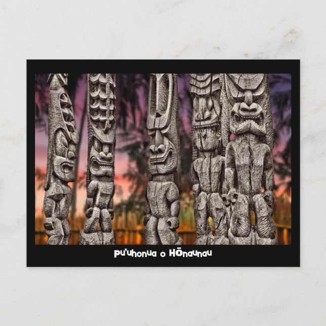 Die große Insel, die Postkarte des Tiki-Stammesrat (Vorderseite)
