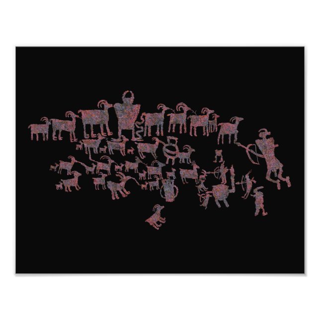 Die große Jagd auf Petroglyph Fotodruck (Vorne)