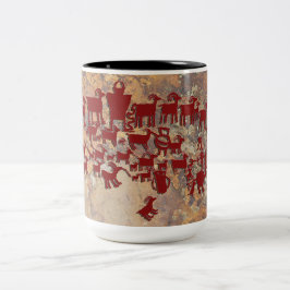 Die große Jagd auf Petroglyph Zweifarbige Tasse
