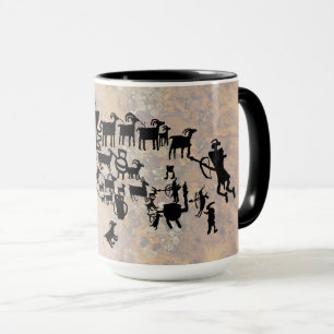 Die große Jagd-Petroglyphe-Platte Tasse
