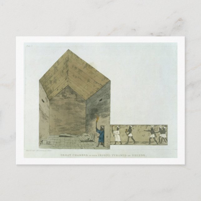 Die Große Kammer in der zweiten Pyramide Ghizehs, Postkarte (Vorderseite)