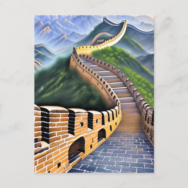 Die Große Mauer der China ist eine der ikonischste Postkarte (Vorderseite)