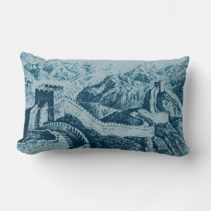 Die Große Mauer in Navy Blue Lendenkissen