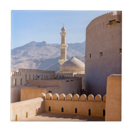 Die Große Moschee und Minarett in Nizwa - Oman Fliese