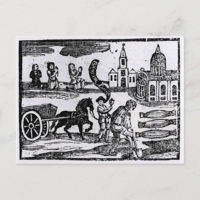 Die große Pest von 1665, dein Totes zu besiegen Postkarte (Vorderseite)