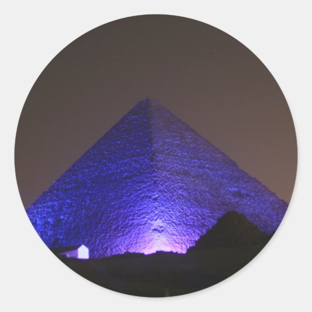 Die große Pyramide Runder Aufkleber (Vorderseite)