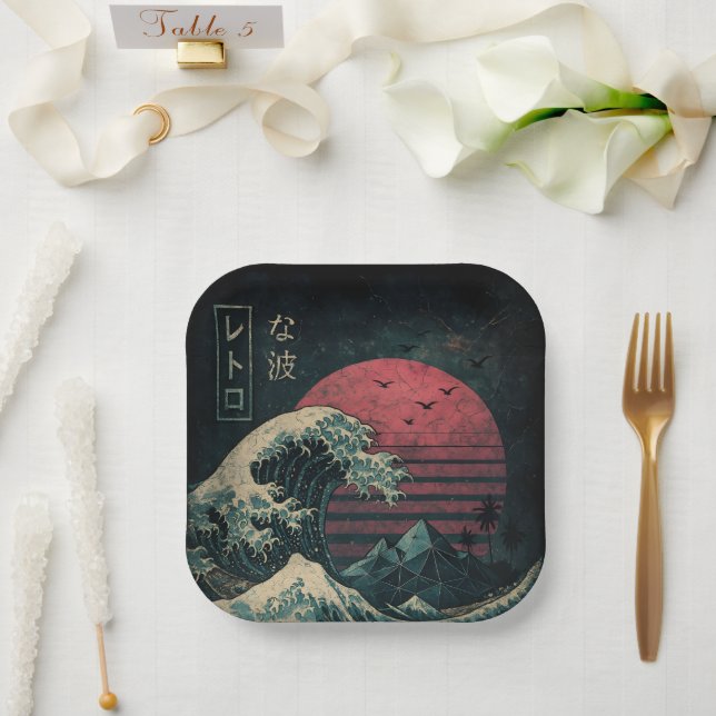 Die große Retrowelle Classic Pappteller (Hochzeit)