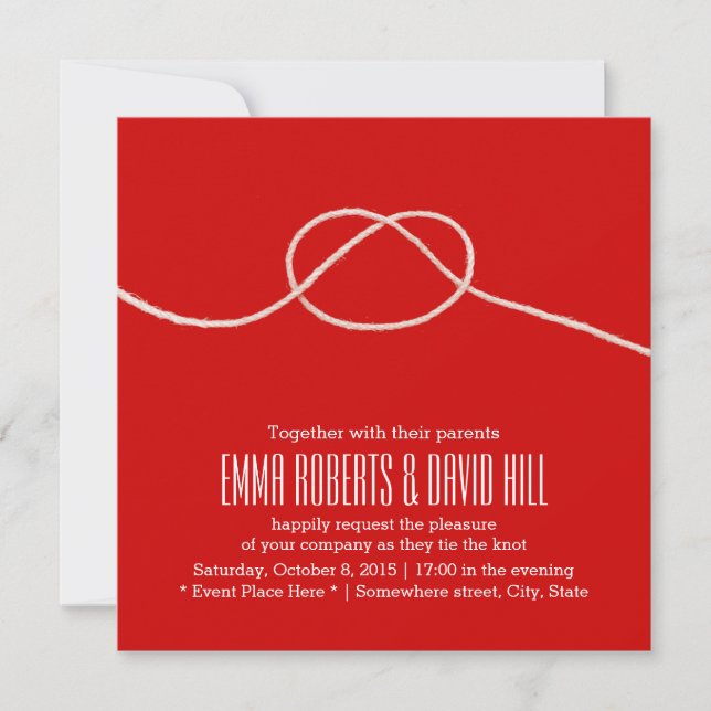 Die große rote Hochzeit in der Liebe der Knoten Einladung (Vorderseite)