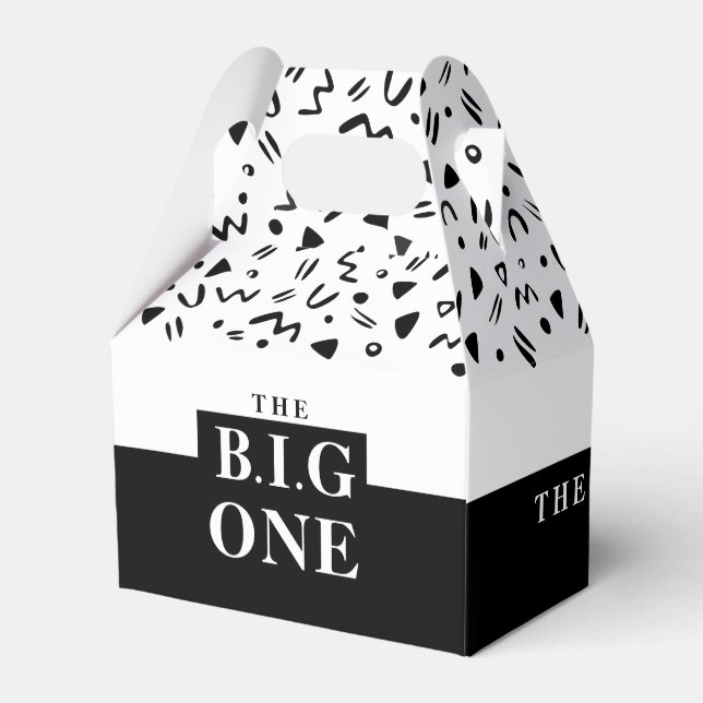 Die große Schachtel mit einem Gastgeschenk Geschenkschachtel (Rückseite)