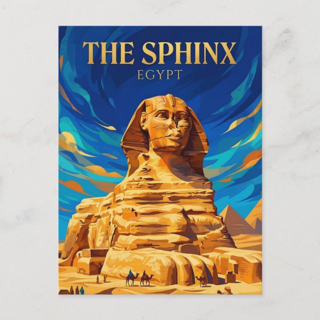 Die Große Sphinx Ägypten Postkarte (Vorderseite)