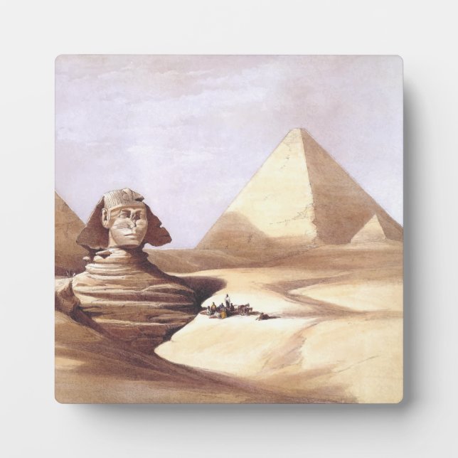 Die große Sphinx, Pyramiden von Gizeh Fotoplatte (Vorderseite)