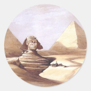 Die große Sphinx, Pyramiden von Gizeh Runder Aufkleber