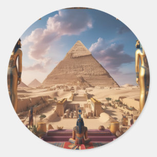 Die große Sphinx Runder Aufkleber