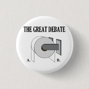 Die große Toilettenpapier-Badezimmer-Debatte Button